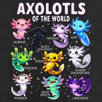 Axolotl Kawaii Axolotls Of The World Axolotl Animals 25L Jumbo Tote
