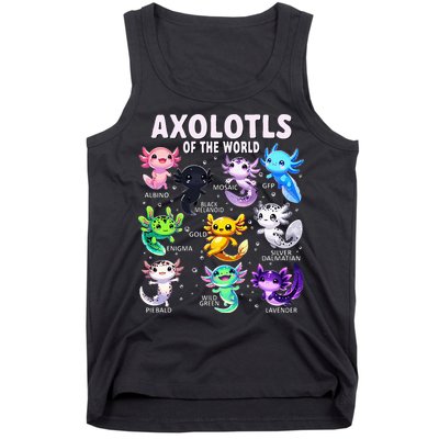 Axolotl Kawaii Axolotls Of The World Axolotl Animals Tank Top