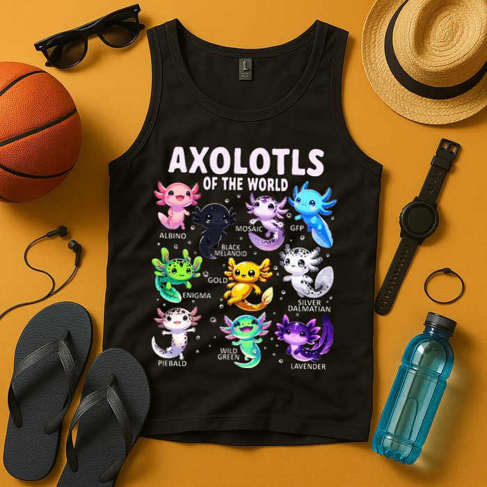 Axolotl Kawaii Axolotls Of The World Axolotl Animals Tank Top