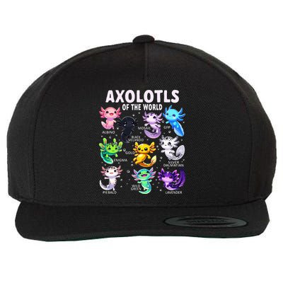 Axolotl Kawaii Axolotls Of The World Axolotl Animals Wool Snapback Cap