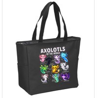 Axolotl Kawaii Axolotls Of The World Axolotl Animals Zip Tote Bag