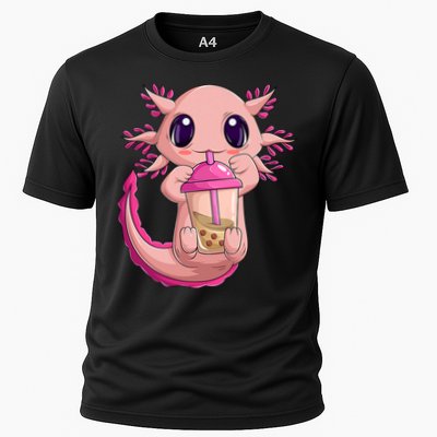 Axolotl Kawaii Anime Boba Tea Cooling Performance Crew T-Shirt