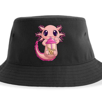 Axolotl Kawaii Anime Boba Tea Sustainable Bucket Hat