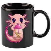 Axolotl Kawaii Anime Boba Tea 11oz C Handle Ceramic Mug