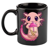 Axolotl Kawaii Anime Boba Tea 11oz C Handle Ceramic Mug