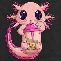 Axolotl Kawaii Anime Boba Tea 11oz C Handle Ceramic Mug