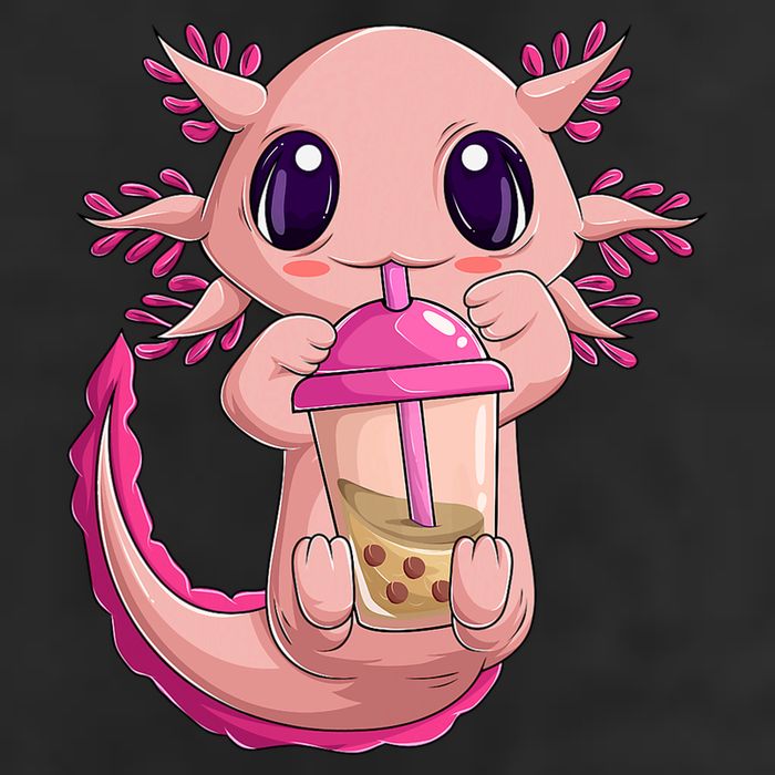 Axolotl Kawaii Anime Boba Tea 11oz C Handle Ceramic Mug