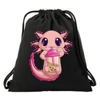 Axolotl Kawaii Anime Boba Tea Drawstring Bag