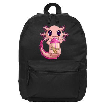 Axolotl Kawaii Anime Boba Tea 16 in Basic Backpack
