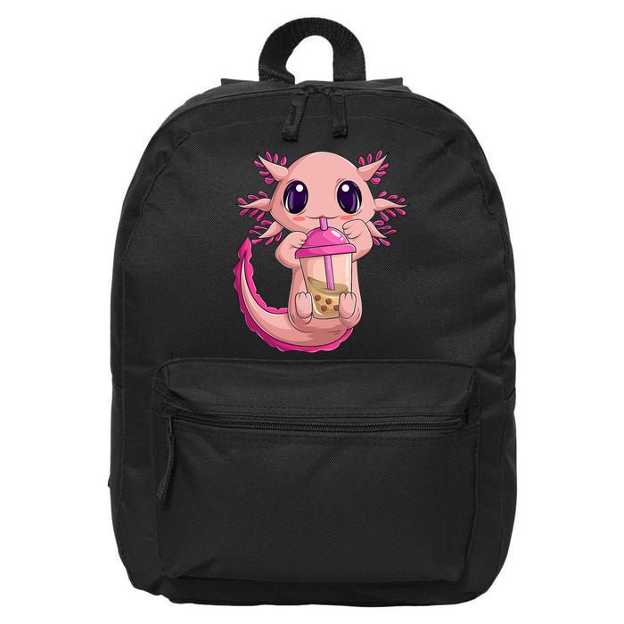 Axolotl Kawaii Anime Boba Tea 16 in Basic Backpack