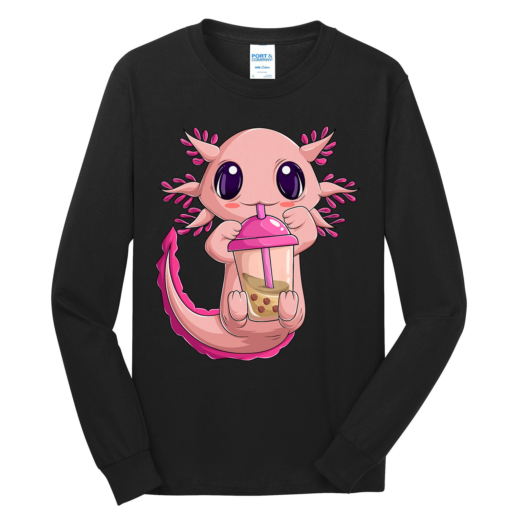 Axolotl Kawaii Anime Boba Tea Tall Long Sleeve T-Shirt