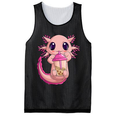 Axolotl Kawaii Anime Boba Tea Mesh Reversible Basketball Jersey Tank