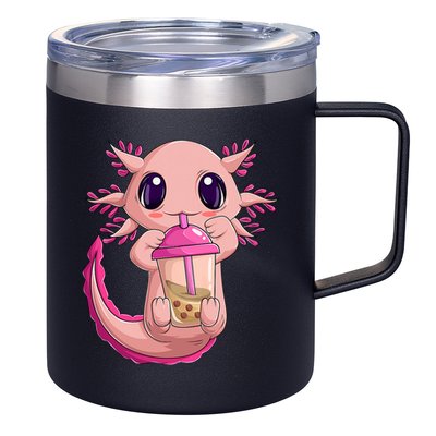 Axolotl Kawaii Anime Boba Tea 12oz Stainless Steel Coffee Mug