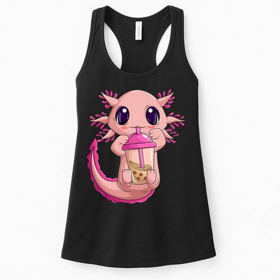 Axolotl Kawaii Anime Boba Tea Womens Tank Top