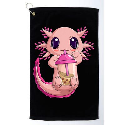 Axolotl Kawaii Anime Boba Tea Golf Towel