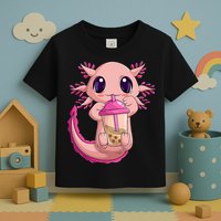 Axolotl Kawaii Anime Boba Tea Toddler T-Shirt