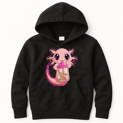 Axolotl Kawaii Anime Boba Tea Kids Hoodie