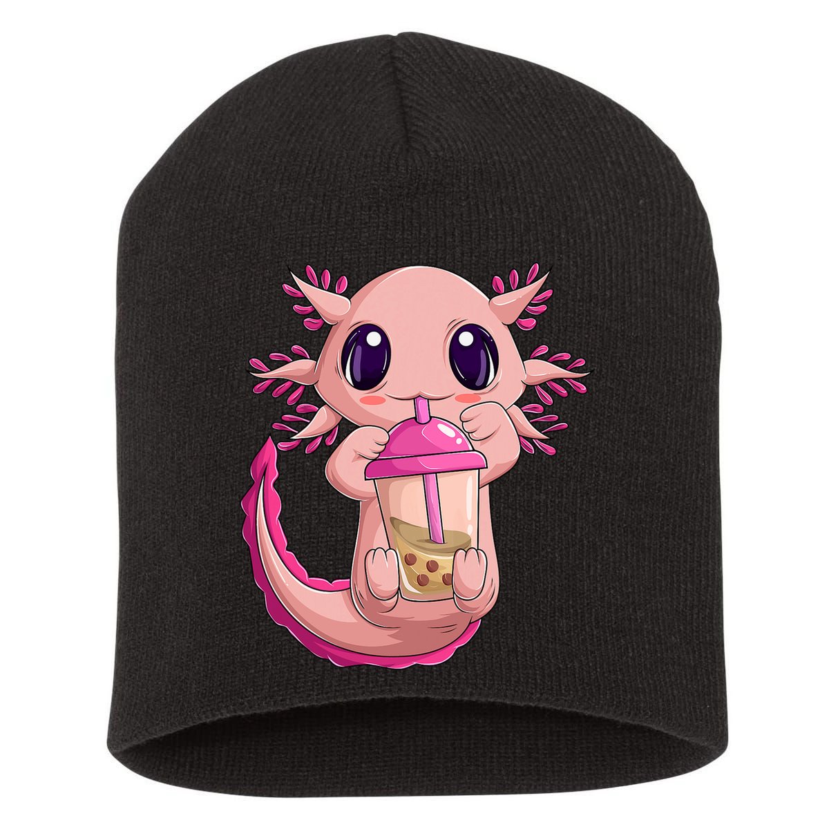 Axolotl Kawaii Anime Boba Tea Short Acrylic Beanie
