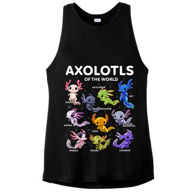 Axolotl Kawaii Axolotls Of The World Axolotl Animals Ladies PosiCharge Tri-Blend Wicking Tank