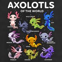 Axolotl Kawaii Axolotls Of The World Axolotl Animals Cool Comfort Performance Bucket Hat