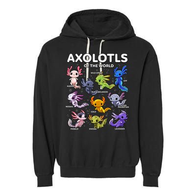 Axolotl Kawaii Axolotls Of The World Axolotl Animals Garment-Dyed Fleece Hoodie
