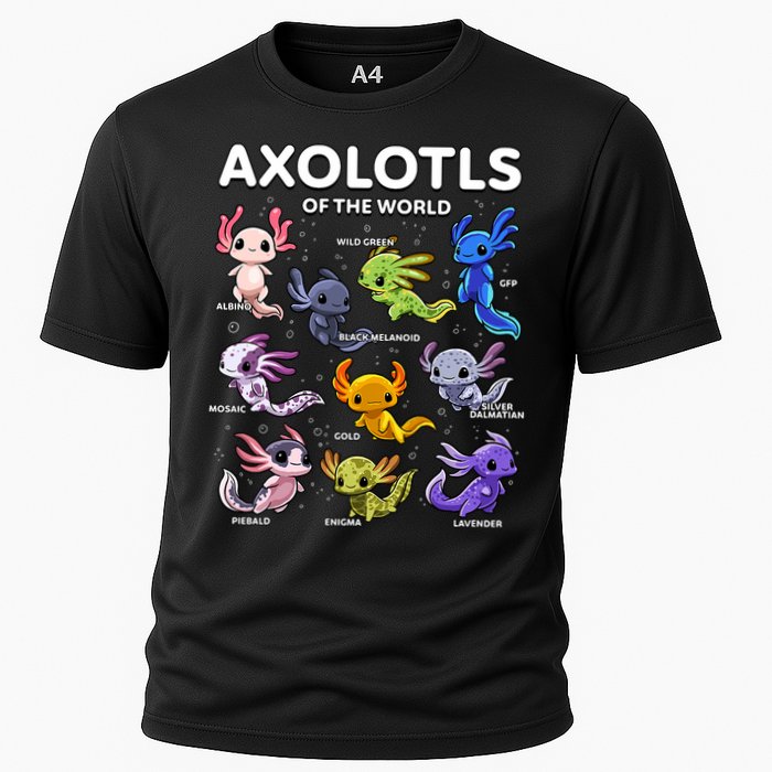 Axolotl Kawaii Axolotls Of The World Axolotl Animals Cooling Performance Crew T-Shirt