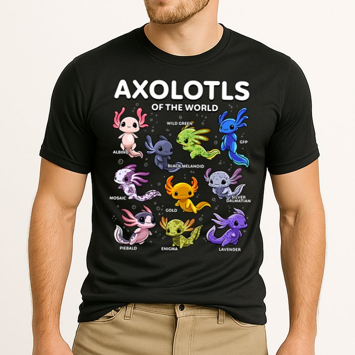 Axolotl Kawaii Axolotls Of The World Axolotl Animals Cooling Performance Crew T-Shirt