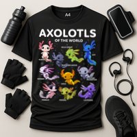 Axolotl Kawaii Axolotls Of The World Axolotl Animals Cooling Performance Crew T-Shirt