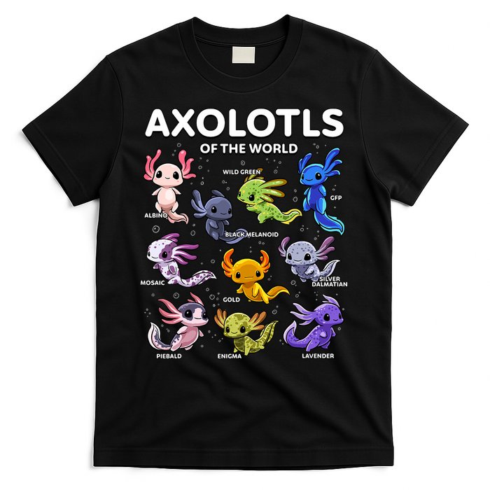 Axolotl Kawaii Axolotls Of The World Axolotl Animals T-Shirt