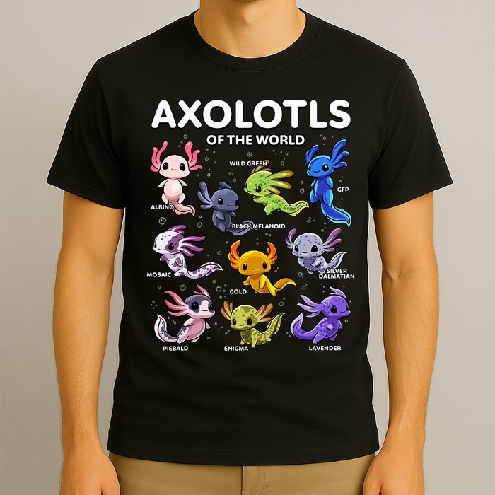 Axolotl Kawaii Axolotls Of The World Axolotl Animals T-Shirt