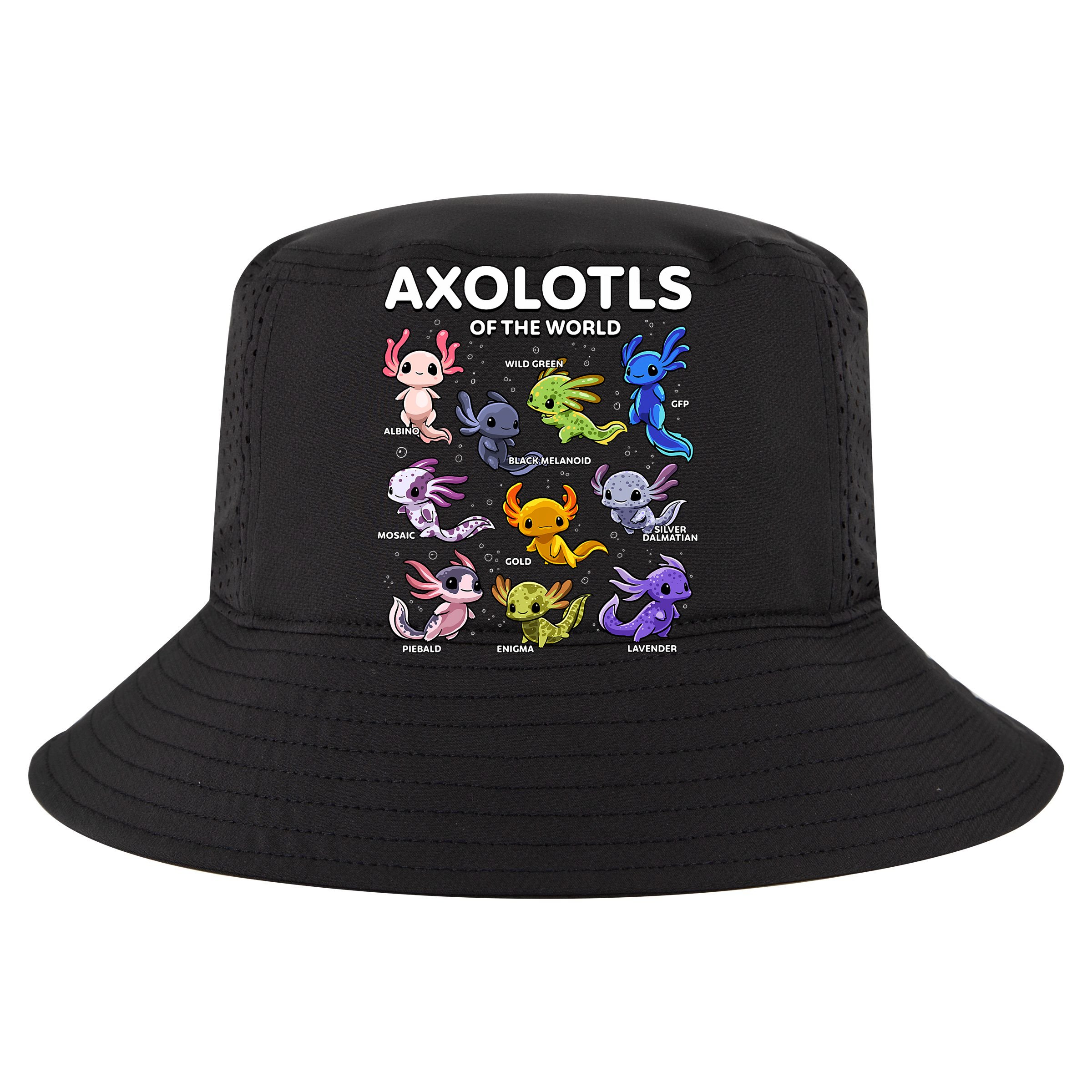 Axolotl Kawaii Axolotls Of The World Axolotl Animals Sustainable Bucket Hat
