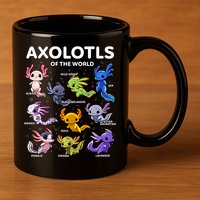 Axolotl Kawaii Axolotls Of The World Axolotl Animals 11oz C Handle Ceramic Mug