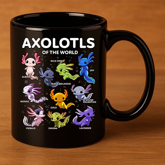 Axolotl Kawaii Axolotls Of The World Axolotl Animals 11oz C Handle Ceramic Mug