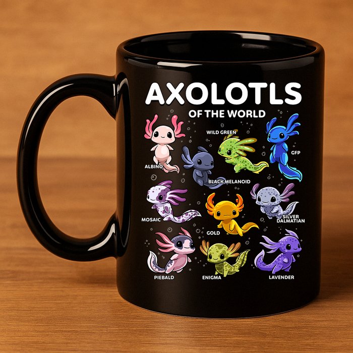 Axolotl Kawaii Axolotls Of The World Axolotl Animals 11oz C Handle Ceramic Mug