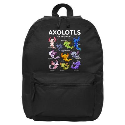 Axolotl Kawaii Axolotls Of The World Axolotl Animals 16 in Basic Backpack