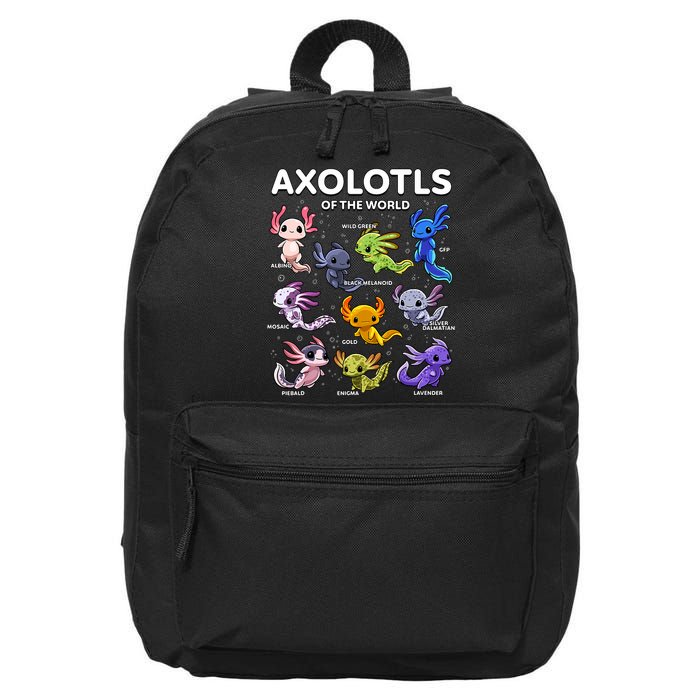 Axolotl Kawaii Axolotls Of The World Axolotl Animals 16 in Basic Backpack