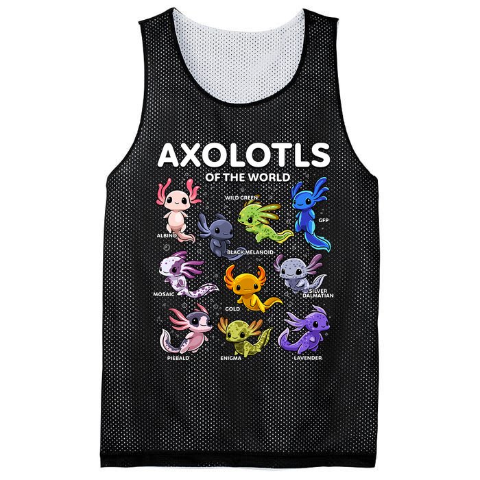 Axolotl Kawaii Axolotls Of The World Axolotl Animals Mesh Reversible Basketball Jersey Tank