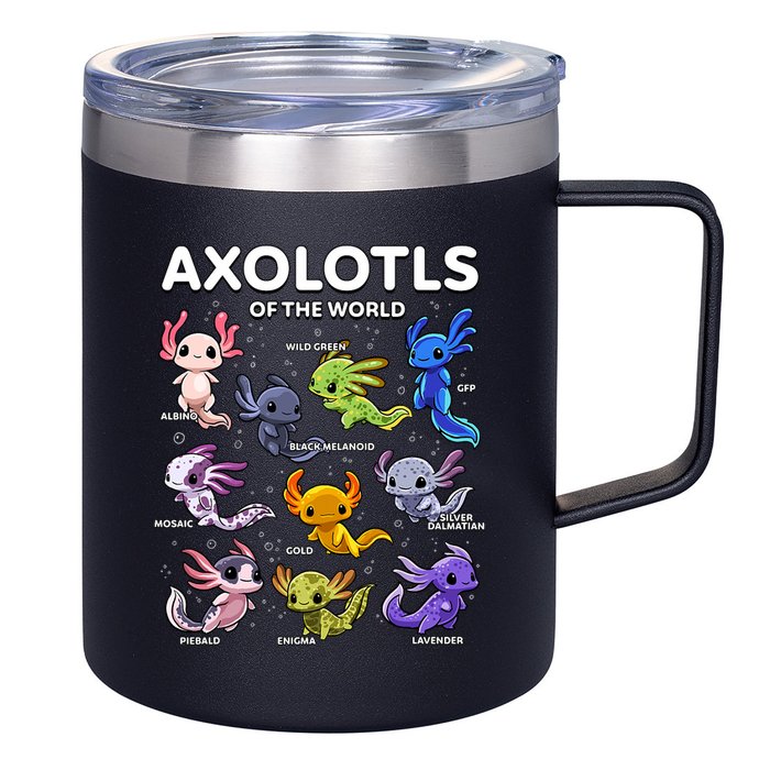 Axolotl Kawaii Axolotls Of The World Axolotl Animals 12oz Stainless Steel Coffee Mug