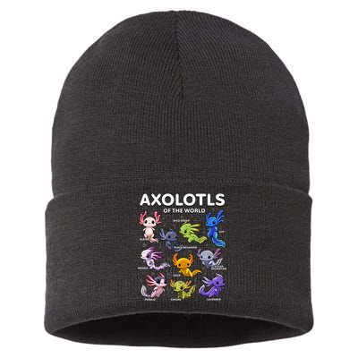 Axolotl Kawaii Axolotls Of The World Axolotl Animals Sustainable Knit Beanie