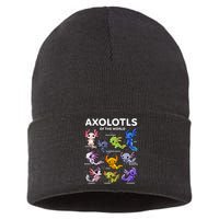 Axolotl Kawaii Axolotls Of The World Axolotl Animals Sustainable Knit Beanie