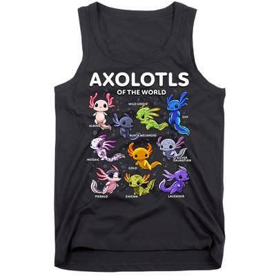 Axolotl Kawaii Axolotls Of The World Axolotl Animals Tank Top