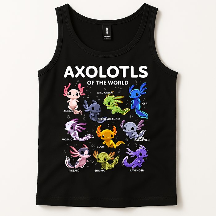 Axolotl Kawaii Axolotls Of The World Axolotl Animals Tank Top