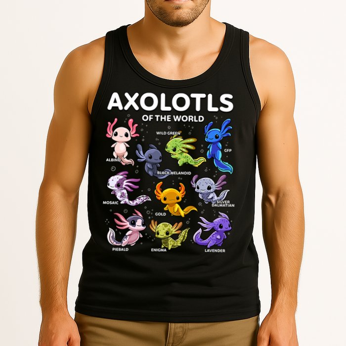 Axolotl Kawaii Axolotls Of The World Axolotl Animals Tank Top