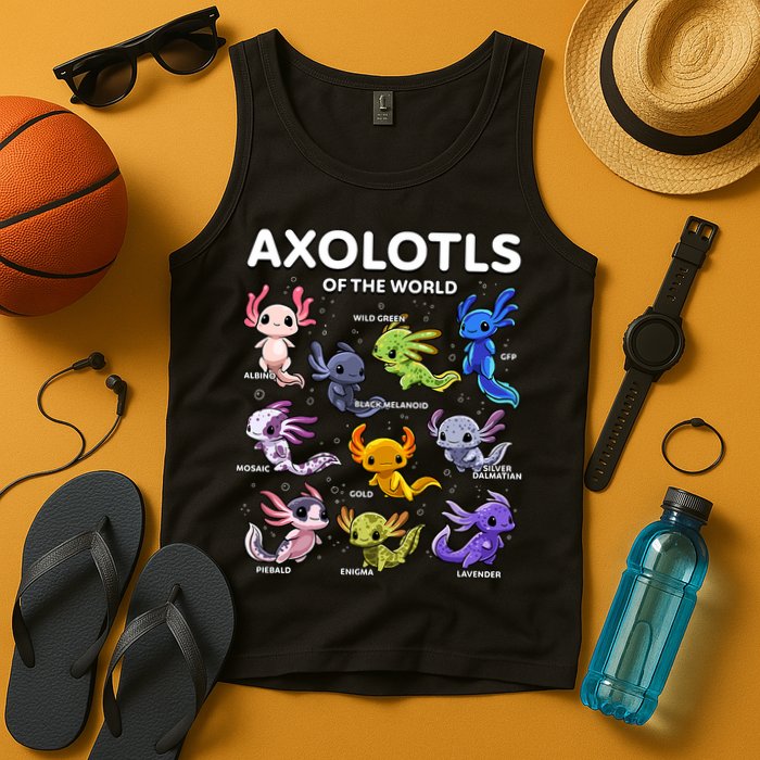Axolotl Kawaii Axolotls Of The World Axolotl Animals Tank Top