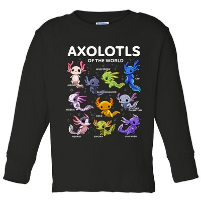 Axolotl Kawaii Axolotls Of The World Axolotl Animals Toddler Long Sleeve Shirt