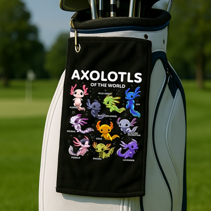 Axolotl Kawaii Axolotls Of The World Axolotl Animals Golf Towel