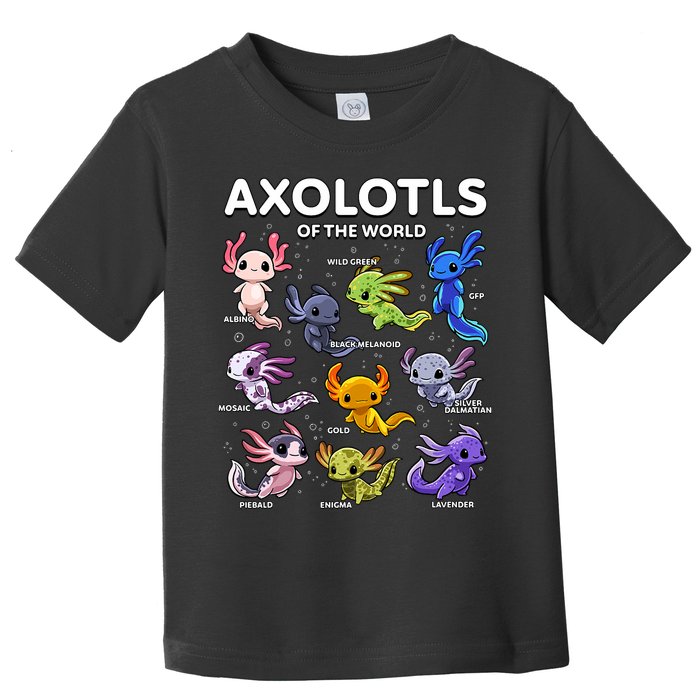 Axolotl Kawaii Axolotls Of The World Axolotl Animals Toddler T-Shirt