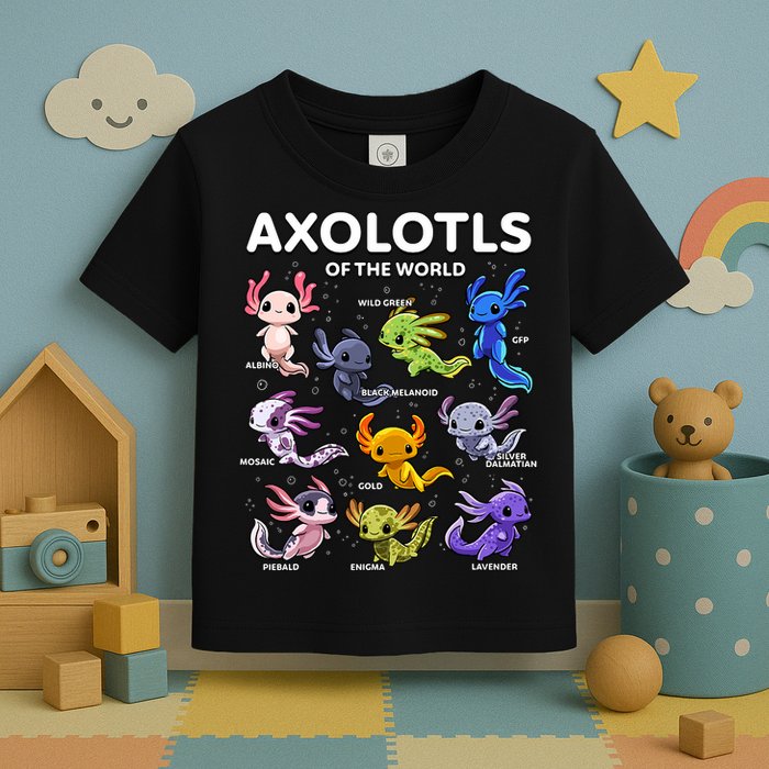 Axolotl Kawaii Axolotls Of The World Axolotl Animals Toddler T-Shirt