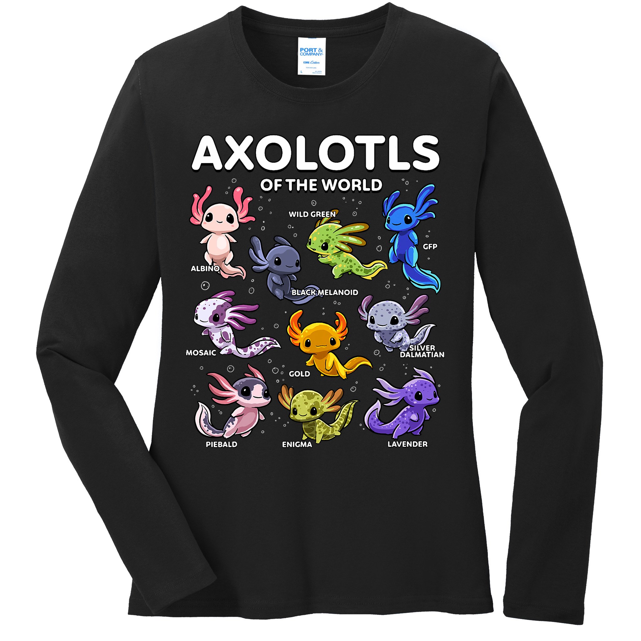 Axolotl Kawaii Axolotls Of The World Axolotl Animals Ladies Long Sleeve Shirt