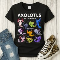Axolotl Kawaii Axolotls Of The World Axolotl Animals Womens T-Shirt